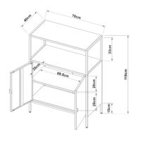 Aktenschrank Hailuoto 70x40x110cm Hellgrau