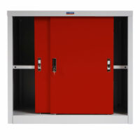 Aktenschrank Valberg 2 Schiebetüren 83x91x46cm ~ rot