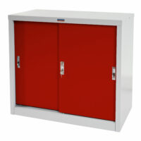 Aktenschrank Valberg 2 Schiebetüren 83x91x46cm ~ rot