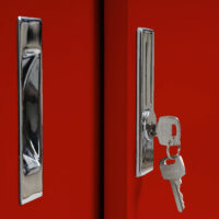 Aktenschrank Valberg 2 Schiebetüren 83x91x46cm ~ rot