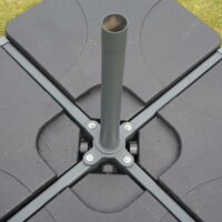 Alu-Sonnenschirm Meran Pro mit Volant Ø 5m ~ creme mit Ständer