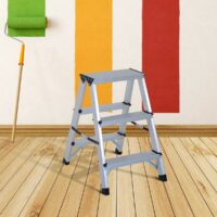 Alu Trittleiter 2 x 3 Stufen Leiter Rutschfest