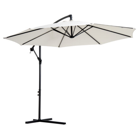 Ampelschirm Sonnenschirm ∅300cm mit Handkurbel creme