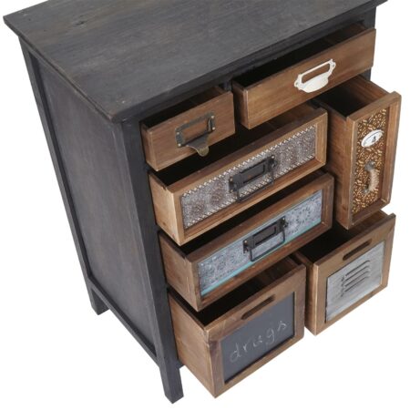 Apotheker-Schrank HWC Kommode Holz massiv 78x55x35cm