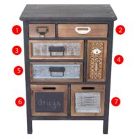 Apotheker-Schrank HWC Kommode Holz massiv 78x55x35cm