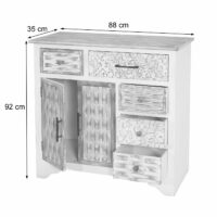 Apothekerkommode Apothekerschrank Shabby Chic 92x88x35cm weiss