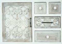 Apothekerschrank 150x81x40cm Shabby Chic weiss