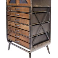 Apothekerschrank Holz & Metall 128x60x33cm Industrial Schrank