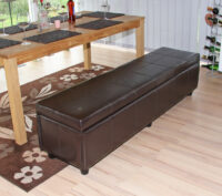 Aufbewahrungs-Truhe Kriens Leder braun