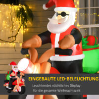Aufblasbarer LED-Weihnachtsmann auf Motorrad Rocker Santa