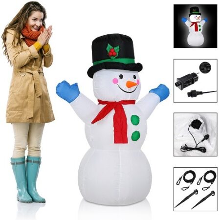 Aufblasbarer Schneemann 120cm beleuchtet