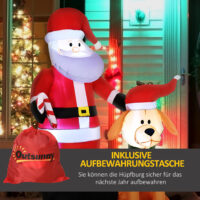 Aufblasbarer Weihnachtsmann 157cm mit Hund