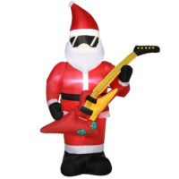 Aufblasbarer Weihnachtsmann 215cm  mit E-Gitarre
