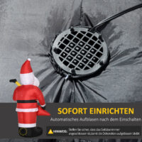Aufblasbarer Weihnachtsmann 215cm  mit E-Gitarre