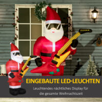 Aufblasbarer Weihnachtsmann 215cm  mit E-Gitarre