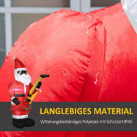 Aufblasbarer Weihnachtsmann 215cm  mit E-Gitarre