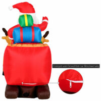 Aufblasbarer Weihnachtsmann Schlitten 240x155 cm beleuchtet XXL