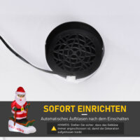 Aufblasbarer Weihnachtsmann auf Ski beleuchtet