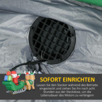 Aufblasbarer Weihnachtsmann mit Rentieren 125cm