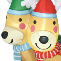 Aufblasbarer Weihnachtsmann mit Rentieren 125cm