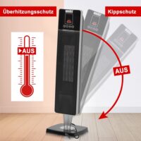 Automatik Elektroheizung mit Fernbedienung 2000W Heizlüfter