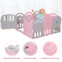 Baby Laufgitter Flexi Absperrgitter 162x84cm + Spielzeug