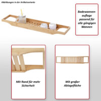 Badewannenauflage Badewannenablage Bambus 5x67x15cm