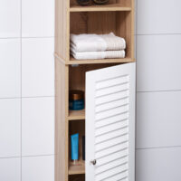 Badezimmerhochschrank mit 6 Regalfächern 34 x 26 x 170 cm
