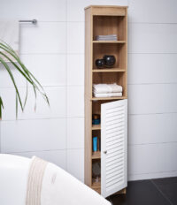 Badezimmerhochschrank mit 6 Regalfächern 34 x 26 x 170 cm