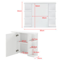 Badezimmerschrank Harstad 64x80x20 cm Weiss