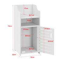 Badezimmerschrank Skara 72x32x32 cm Weiss Midischrank