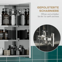 Badezimmerschrank Spiegelschrank Edelstahl Silber 70x12x55cm