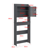 Badezimmerschrank Storfors 155x62x20 cm WPC Dunkelgrau