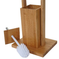 Badezimmerset WC-Papierhalter + Badematte Badset Bambus