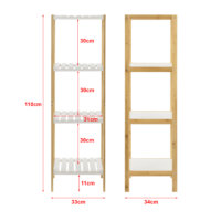 Badregal Balsfjord mit 4 Ablagen 33x34x110cm Bambus