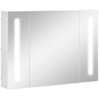 Badschrank mit Beleuchtung Spiegelschrank LED 90x15x65cm