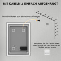 Badspiegel Badezimmerspiegel mit LED-Leuchte 80x60cm