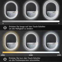 Badspiegel mit Beleuchtung 70x50cm mit Touch