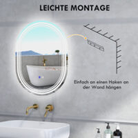 Badspiegel mit Beleuchtung 70x50cm mit Touch