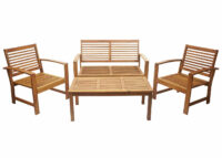 Balkon Sitzgarnitur Akazienholz massiv ~ mit Kissen