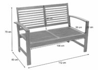 Balkon Sitzgarnitur Akazienholz massiv ~ mit Kissen