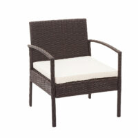 Balkon Sitzgruppe Poly-Rattan 7tlg. Garnitur-Lounge braun