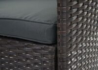 Balkon Sitzgruppe Poly-Rattan 7tlg. Garnitur-Lounge braun Kissen dunkelgrau