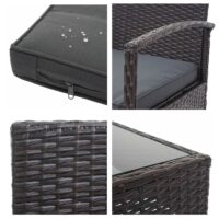 Balkon Sitzgruppe Poly-Rattan 7tlg. Garnitur-Lounge braun