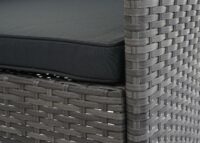 Balkon Sitzgruppe Poly-Rattan 7tlg. Garnitur-Lounge grau Kissen dunkelgrau