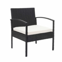 Balkon Sitzgruppe Poly-Rattan 7tlg. Garnitur-Lounge schwarz