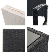 Balkon Sitzgruppe Poly-Rattan 7tlg. Garnitur-Lounge schwarz