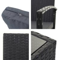 Balkon Sitzgruppe Poly-Rattan 7tlg. Garnitur-Lounge schwarz