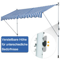 Balkonmarkise 300 x 150cm Blau Sonnenstore Teleskop