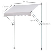 Balkonmarkise Sonnenstore Teleskop 200 x 120cm Creme